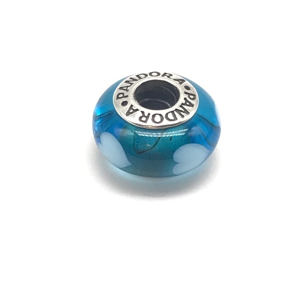 Pandora Blue Murano Glass Hearts Charm - Picture 2 of 6